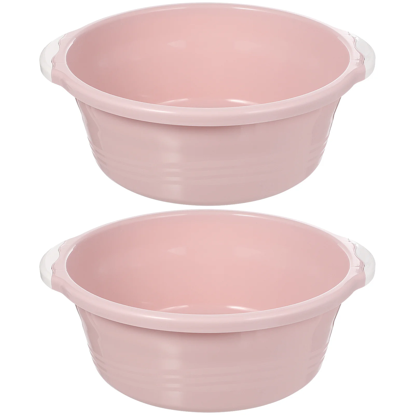 

2pcs Plastic Wash Basin For Home Bathroom Foot Use Durable Anti-Slip Household Washing Basin Classical Style Multifunctional