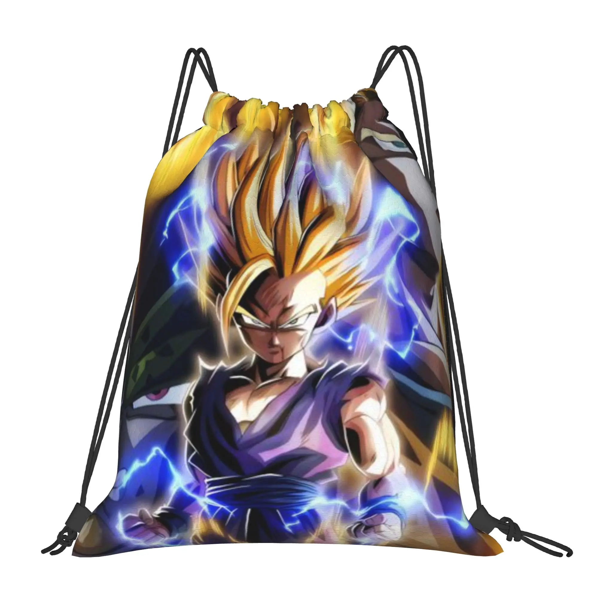 Ultimate Form Anime Warrior Gohan Mochila deportiva portátil con cordón, mochila para montar a caballo, bolsas con cordón para zapatos de gimnasio
