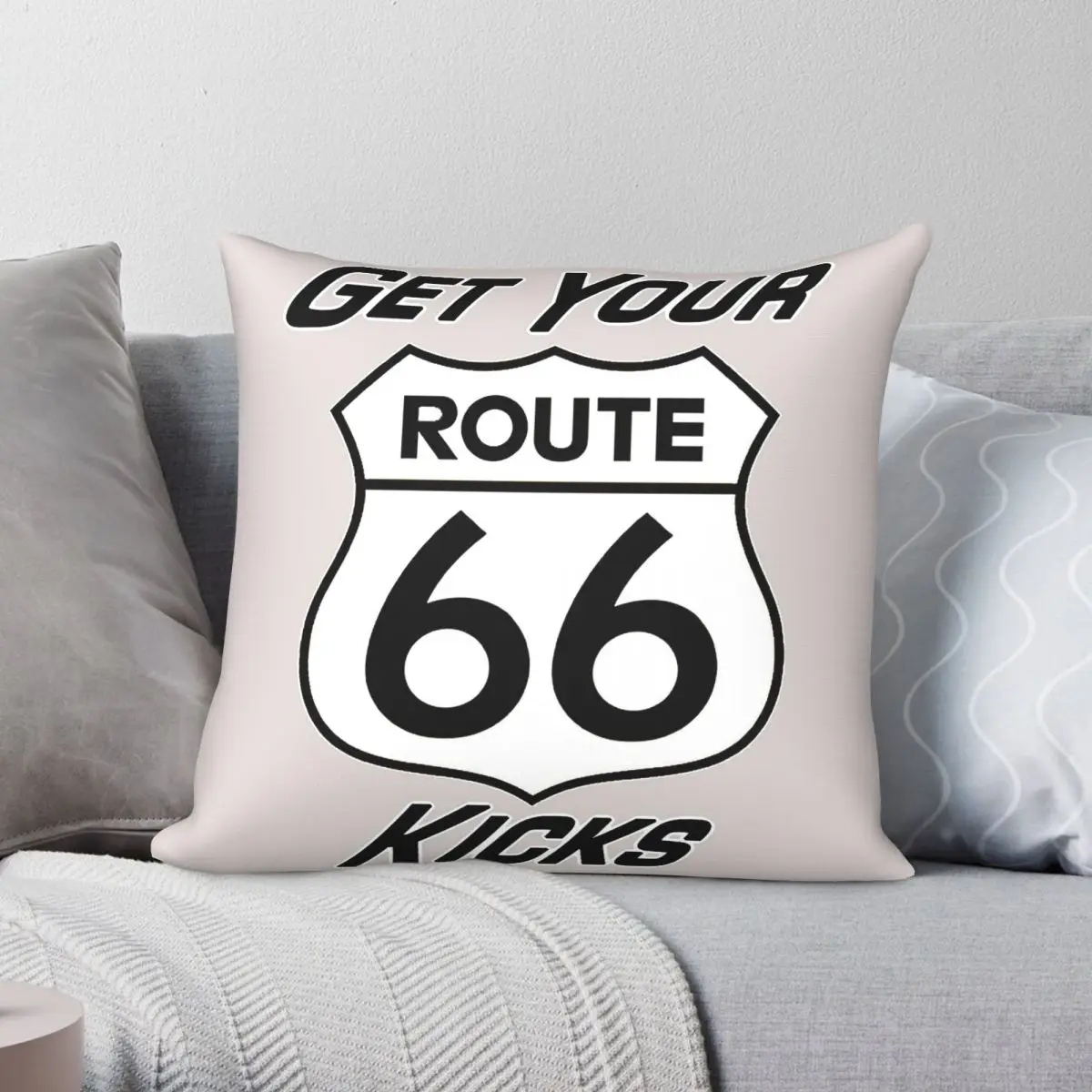Route 66 Mother Road Pillowcase Polyester Linen Velvet Printed Zip Decorative Pillow Case Sofa Cushion Cover