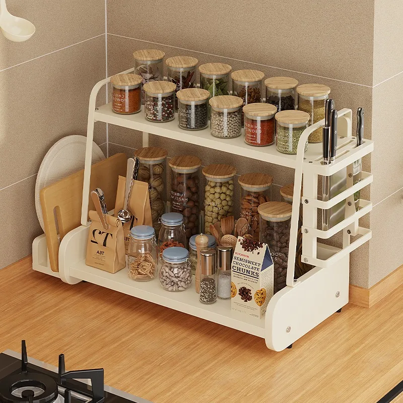 

1 шт. 2-слойная полка для хранения, полка для хранения приправ, органайзер для столешницы, спальня, ванная комната, кухонные аксессуары, стеллаж для домашнего хранения
