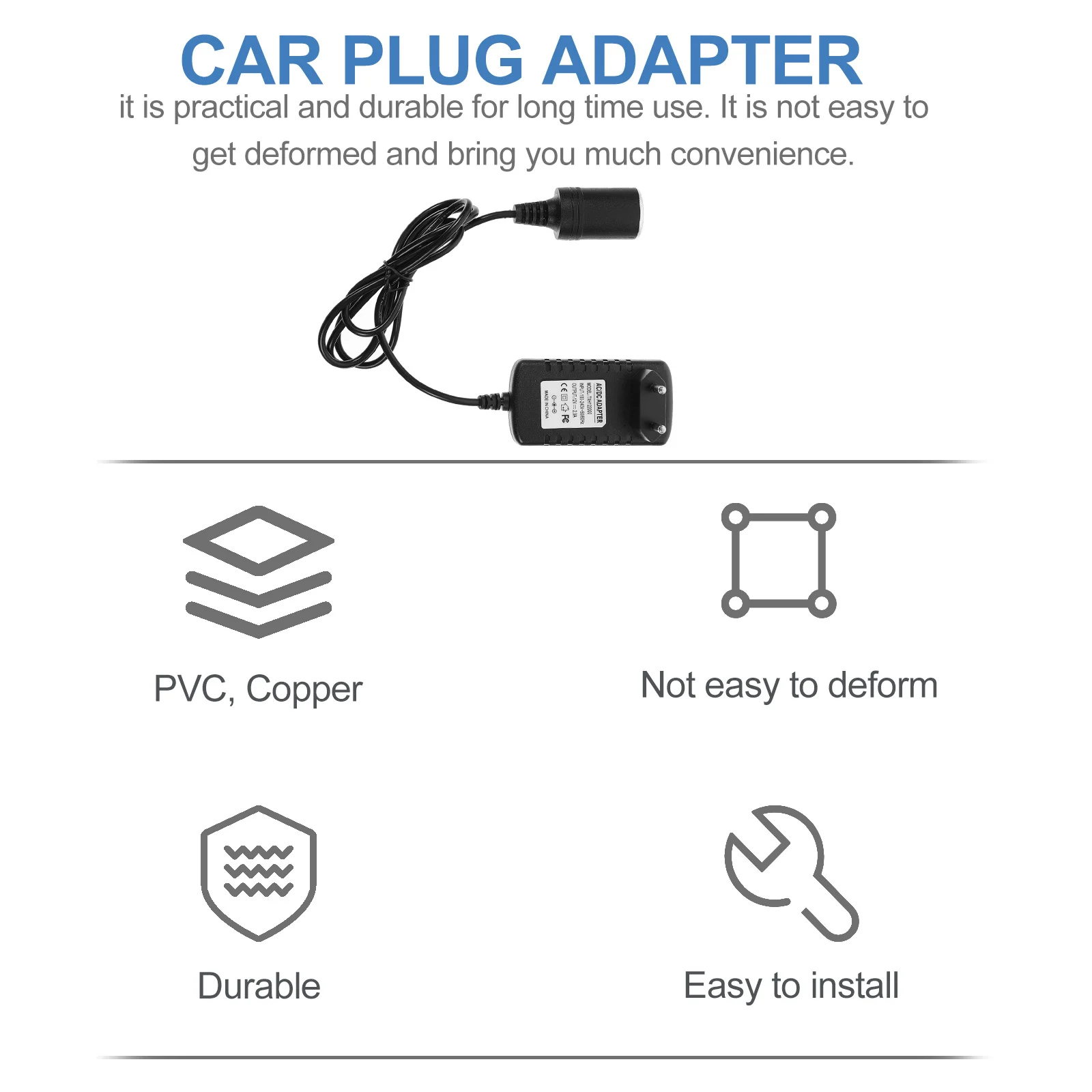 

Car Power Converter 100V-240V to 12V 2A Eu Plug Compact Size for Car Dvr Fan Diffuser Air Compressor Home Use Vehicle