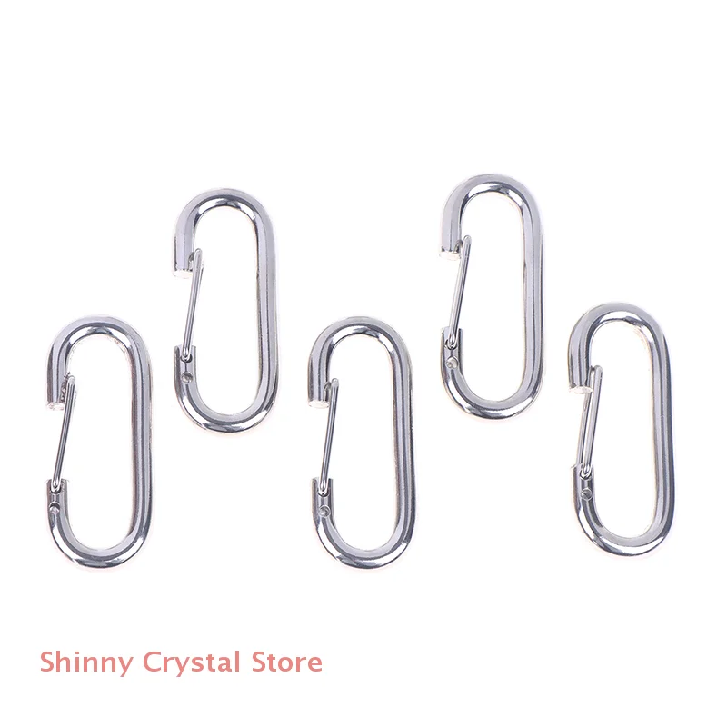1/3/5Pcs Metal Oval Keyrings Carabiner Clip Snap Hooks Spring Openable Buckles For DIY Dog Chain Connector Pendants Bag Keychain