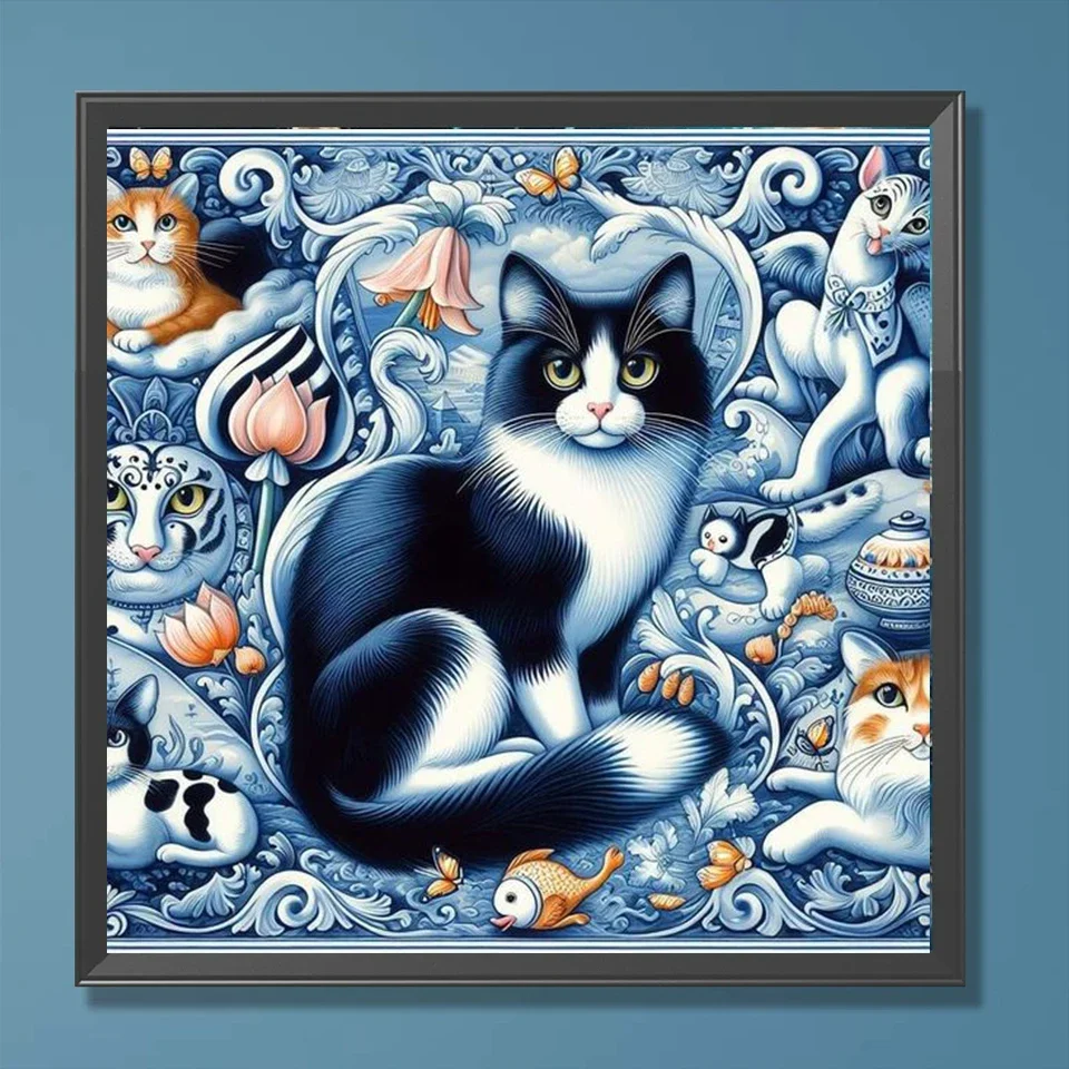 Diamond Mosaic Face Cute Cat Sale Painting Cartoon Wonderland Animal 5D Diamond Painting New 2024 Art Embroidery DIY Home Decor