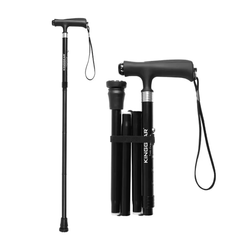 Adjustable 5-Section Walking Canes LED Light Aluminum Alloy Shaft Cane Walking Stick for Old