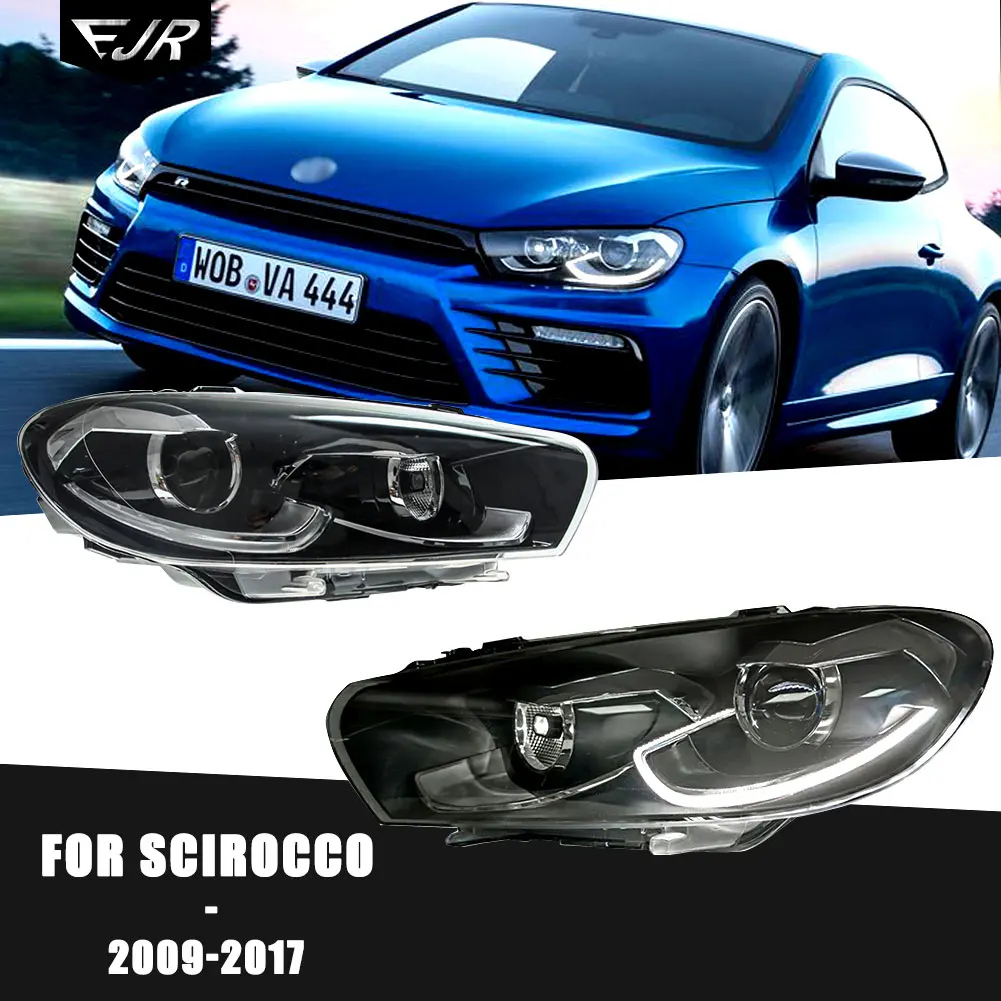 For Volkswagen Scirocco 2009-2017 LED Headlights Assemblies Upgrade Modified Turn Signal Hazard Lights Front Head Lamp Accessory