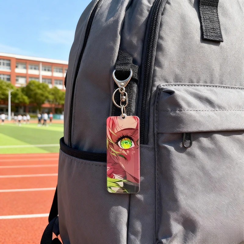 Hot Anime Demon Slayer Series Portachiavi con striscia acrilica luminosa per ragazzi e ragazze Zaino Regali con ciondolo alla moda