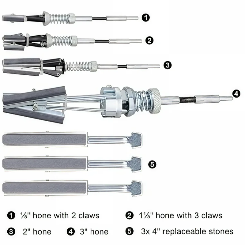 7pcs Engine cylinder honing tool 3/4 inch to 7 inch adjustable cylinder honing tool kit cylinder grinding set