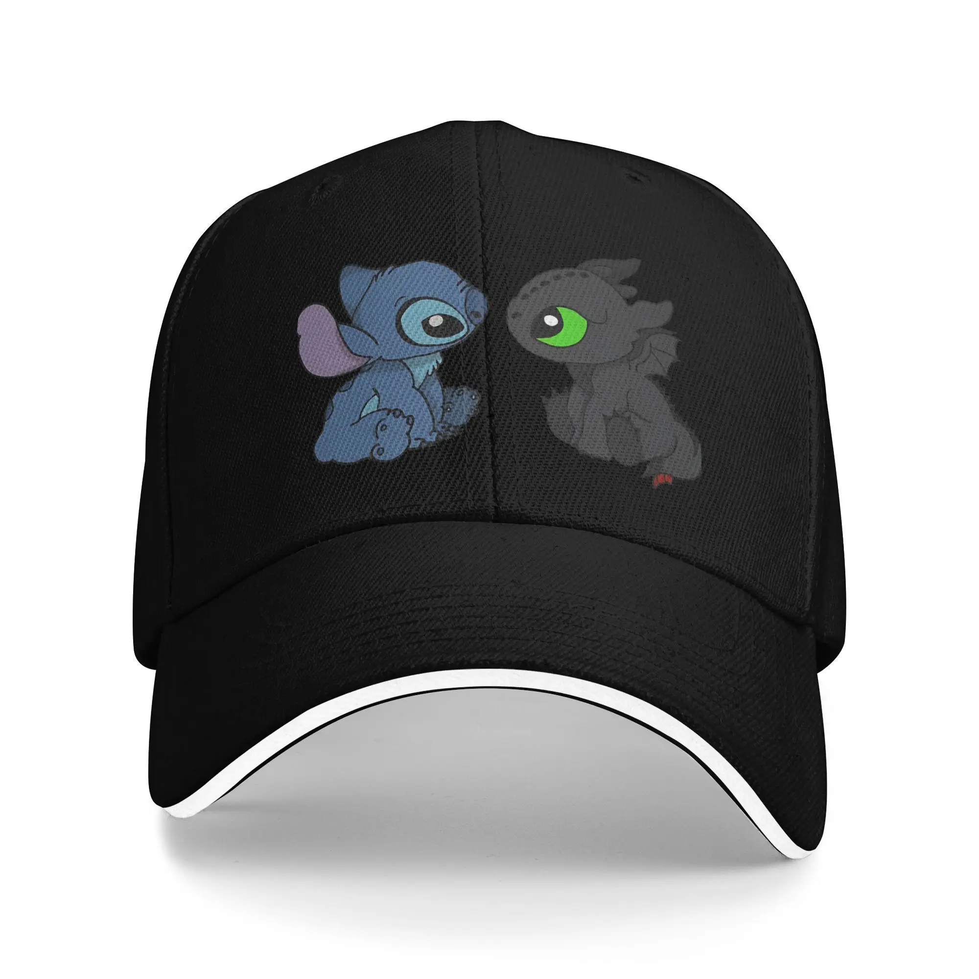 

stitch and HTTYD Toothless Baseball Caps Merchandise Vintage Sun Caps For Unisex Travel Headewear Adjustable Fit
