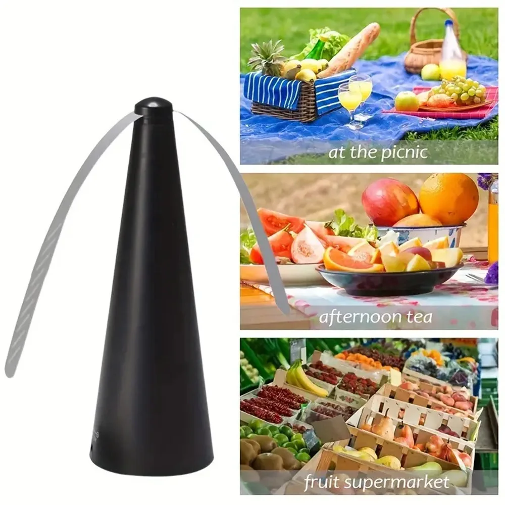 Fliegenventilatoren für Tische, Insektenventilatoren mit holografischen Flügeln, hält Fliegen weg vom Picknick, Grillen, Restaurant, Party, drinnen und draußen – Detail 12