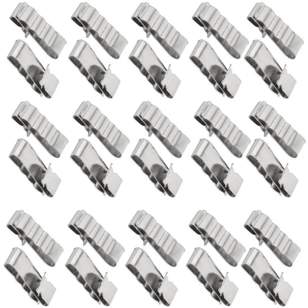 

30pcs Photovoltaic Cable Clamps Stainless Steel 4x4mm Solar Panel Wire Clips Wiring Frame Fixing Accessories for