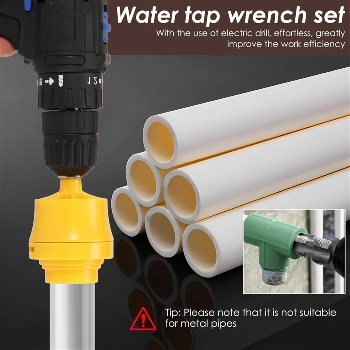 

ABNJ PVC Thread Maker Tool for Electric Drill, Dies Pipe Threader Plumbing Tool, PVC Pipe Threading Plumbing Kit B