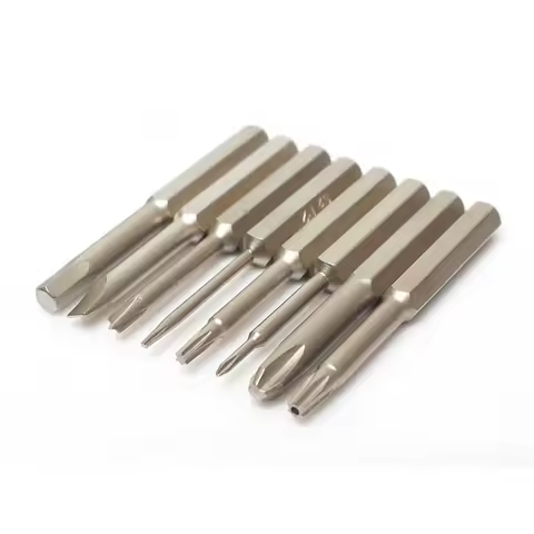 1pc 40mm long precision Screwdriver bit 4mm Hex Shank Torx T1/2/3/4/5/6 TR8 Cross Phillips PH000 PH00 Slotted Y0.6 5-star Tools