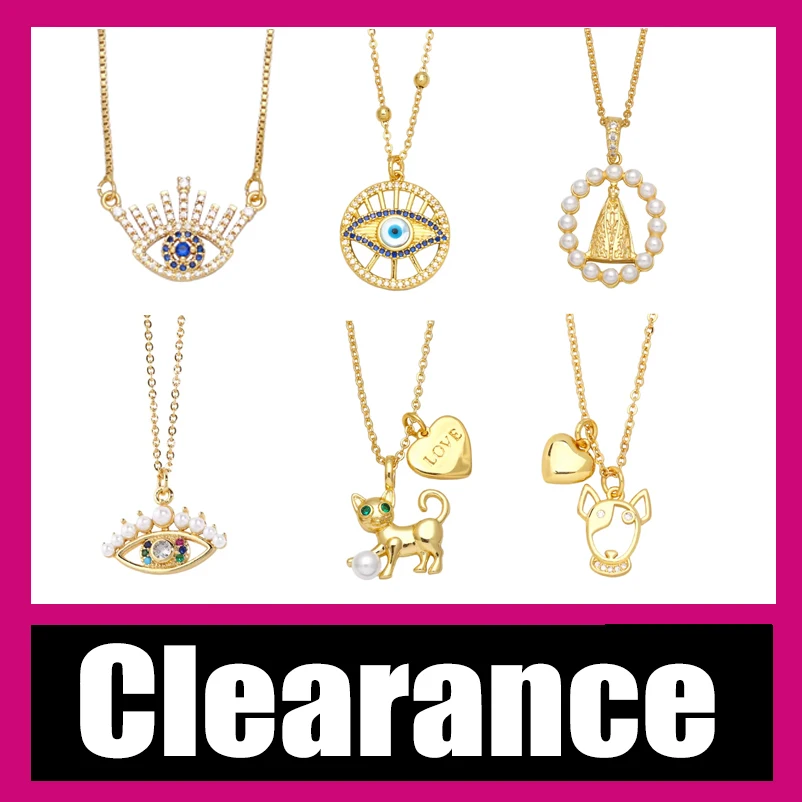 Clearance Necklaces / Blue Evil Eye Necklace for Women Gold Plated Jewelry ojo turco nkeb003