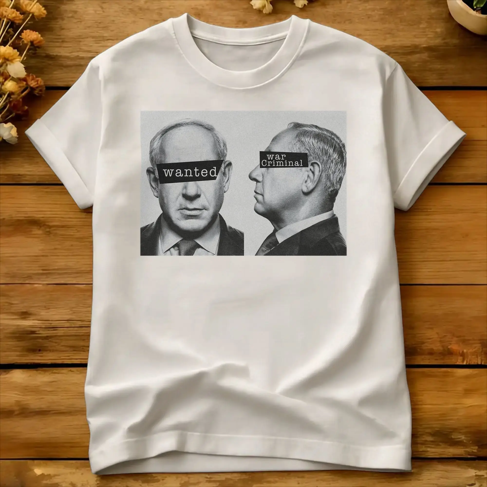 Men T Shirt Benjamin Netanyahu War Criminal  T-Shirts Trending  Summer Tee Shirt Funny 100 Cotton Tops Gift Idea