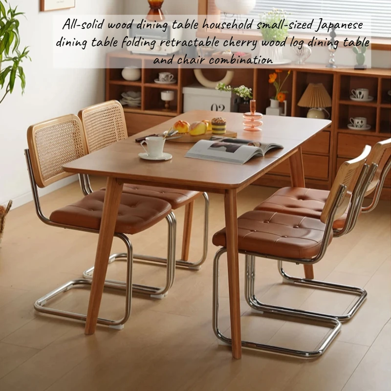

Italian Kitchen Extendable Dining Table Coffee 6 Chairs Center Mid Century Foldable Table Wood Vintage Luxury Room Furniture