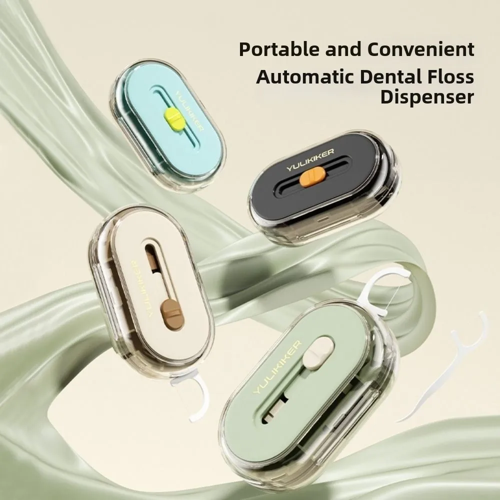 Plastic Dental Floss Dispenser Automatic Pop-Up Slide Mechanism Floss Pick Dispenser Dental Floss Case Home Bathroom Use