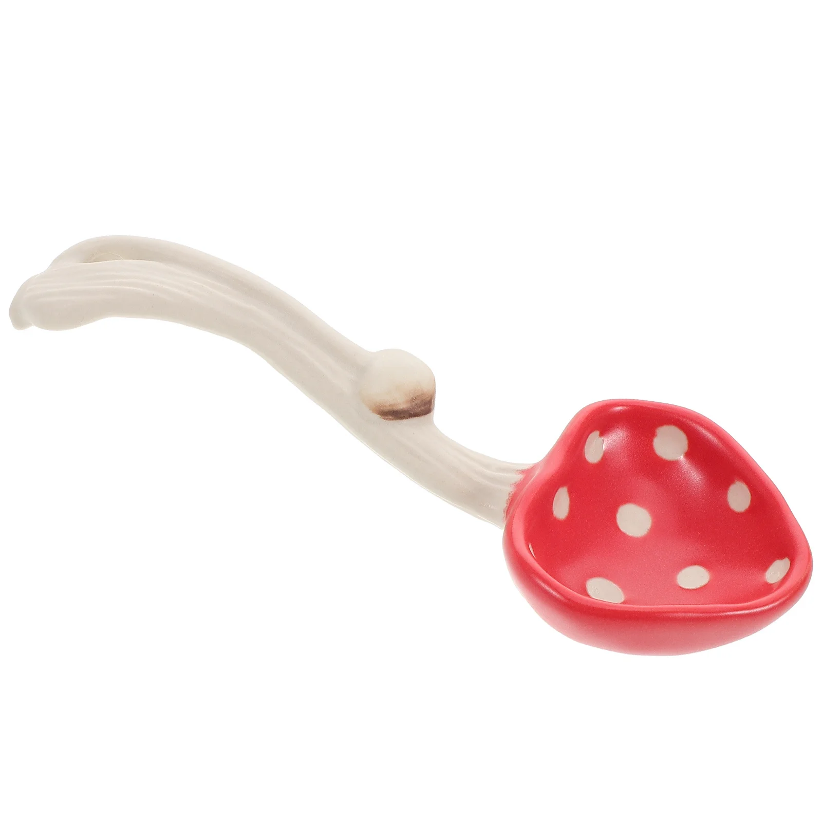 

Ceramic Mushroom Spoon and Bowl Set Red Underglaze Painting Vintage Asian Soup Spoon for Rice Noodles Dessert Cereal Serving