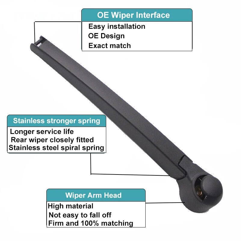 Rear Wiper Arm & Blade For VW Tiguan 2018 - 2023 OE 5NN-955-707-03C OEM Quality Set 335mm Rear Wiper Blade Refill 5NN-955-427-03