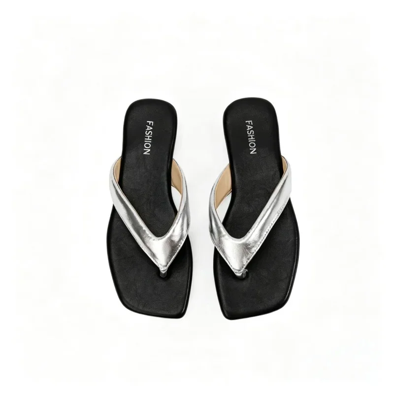 *Hot Selling in Summer Elegant and Sexy Temperament Casual Slippers for Women Fashionable New Square Headed Flat Slippers