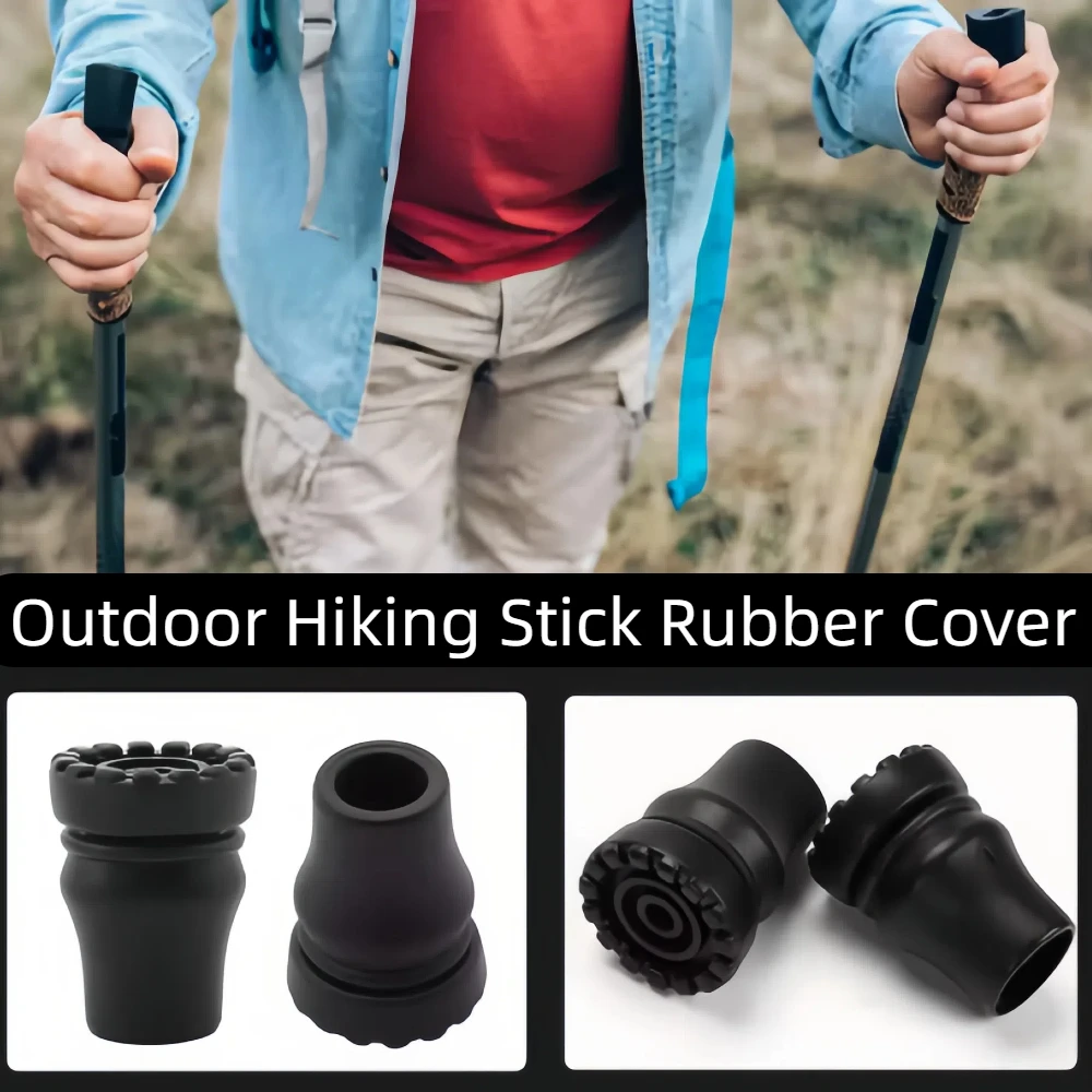4 Stück 16–22 mm Anti-Rutsch-Gummipads für Gehstöcke, Krücken, Bodenpads, Schutzabdeckungen, Kletter- und Wanderstöcke, Spitzen – Detail 5