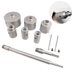 30-160mm SDS Plus Hammer Drills Wall Hole Saw Drill Bit set Cutter Tools with Round Shaft Concrete Cement Stone Hole Opener 1pc