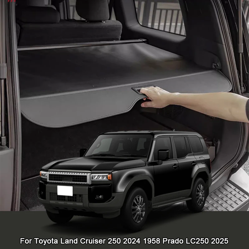 For Toyota Land Cruiser Prado LC250Car Retractable Rear Trunk Curtain Cover Organizer Privacy Security Screen Shield Shade Cargo