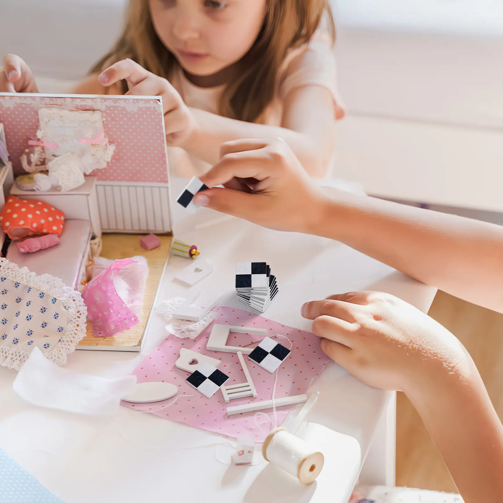 

27 шт. миниатюрных деревянных напольных плиток с гладкой поверхностью, маленького размера, для декора миниатюрных домиков, аксессуары для миниатюрной мебели