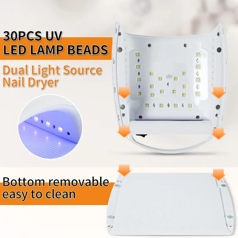 Lámpara LED UV de 48W para uñas de Gel, recargable, con ajuste de temporizador, mango portátil profesional, para curado de uñas