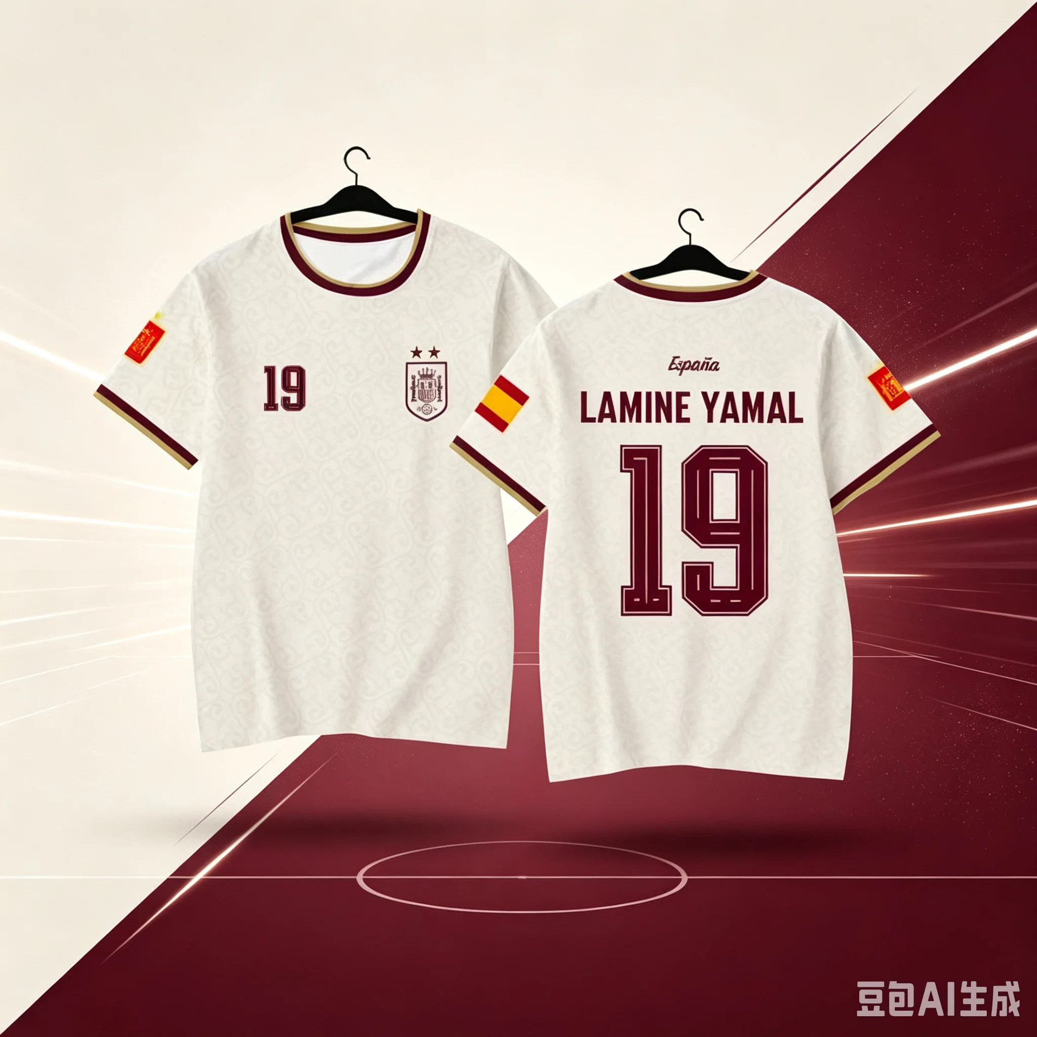 Maillot de football Yamal commémoratif Champion d'Espagne 2026 deux étoiles, T-shirt d'entraînement décontracté d'été à séchage rapide, assorti pour la famille