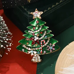 Enamel Christmas Tree Brooches for Women Unisex Plant Pins Multi-color Available Holiday Party Accessories Gifts