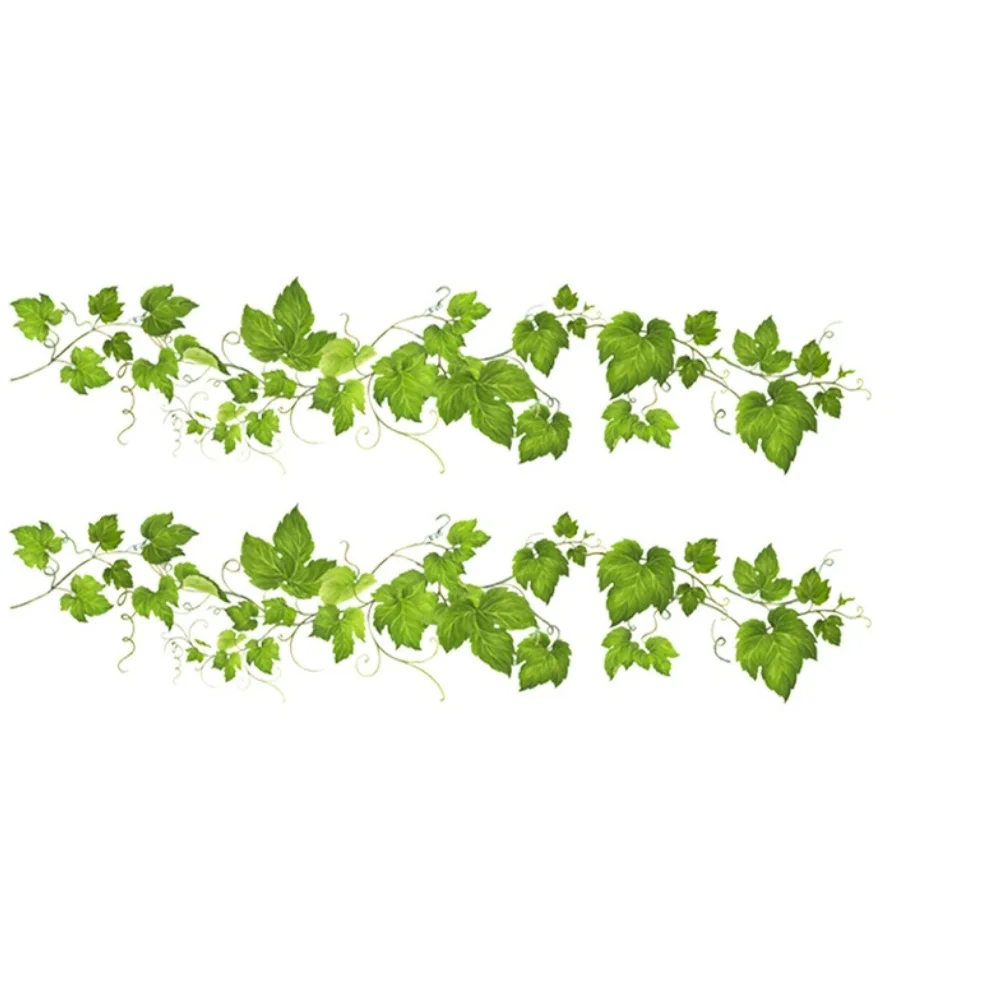 Removable Indoor Wall Decal Featuring Botanical Green Vine and Floral Elements Compatible with Smooth Wall Surfaces