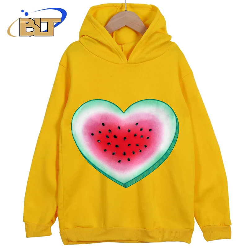 Watermelon Heart Printed Children's Clothing Classic Sportswear Children's New Hoodie Suitable for Boys and Girls