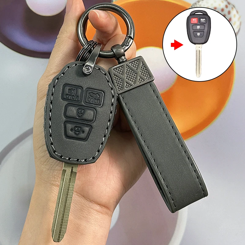 Car Key Case Cover Shell For Toyota Prius Corolla Yaris Avensis Camry RAV4 4 Buttons 2012 2013 2014 2015 2016 2017 2018