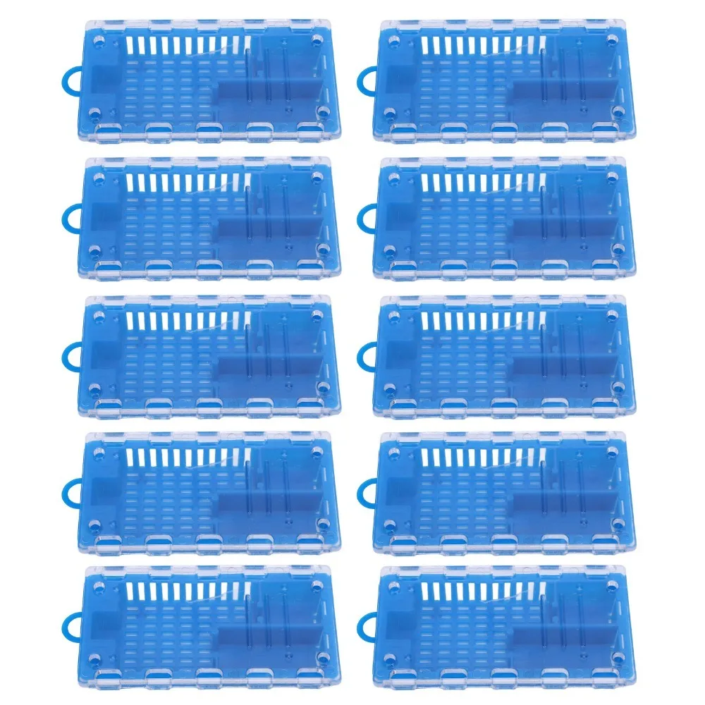 10pcs Plastic Queen Bee Cage Abrasion Proof Transparent Cover Plastic Queen Bee Cage Small Holes Lightweight