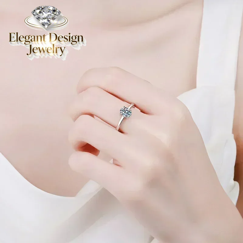 Elegant Design 1CT Pigeon Egg Shape Moissanite Luxury Ring Female Wedding Band PT950 Platinum for Women Fitting Party New Style