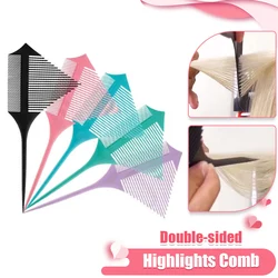 Double-sided Highlights Color Comb Hairdressing Styling Hair Dye Comb Tip-tail Parted Triangular Brush Dense Teeth Hair Supplies