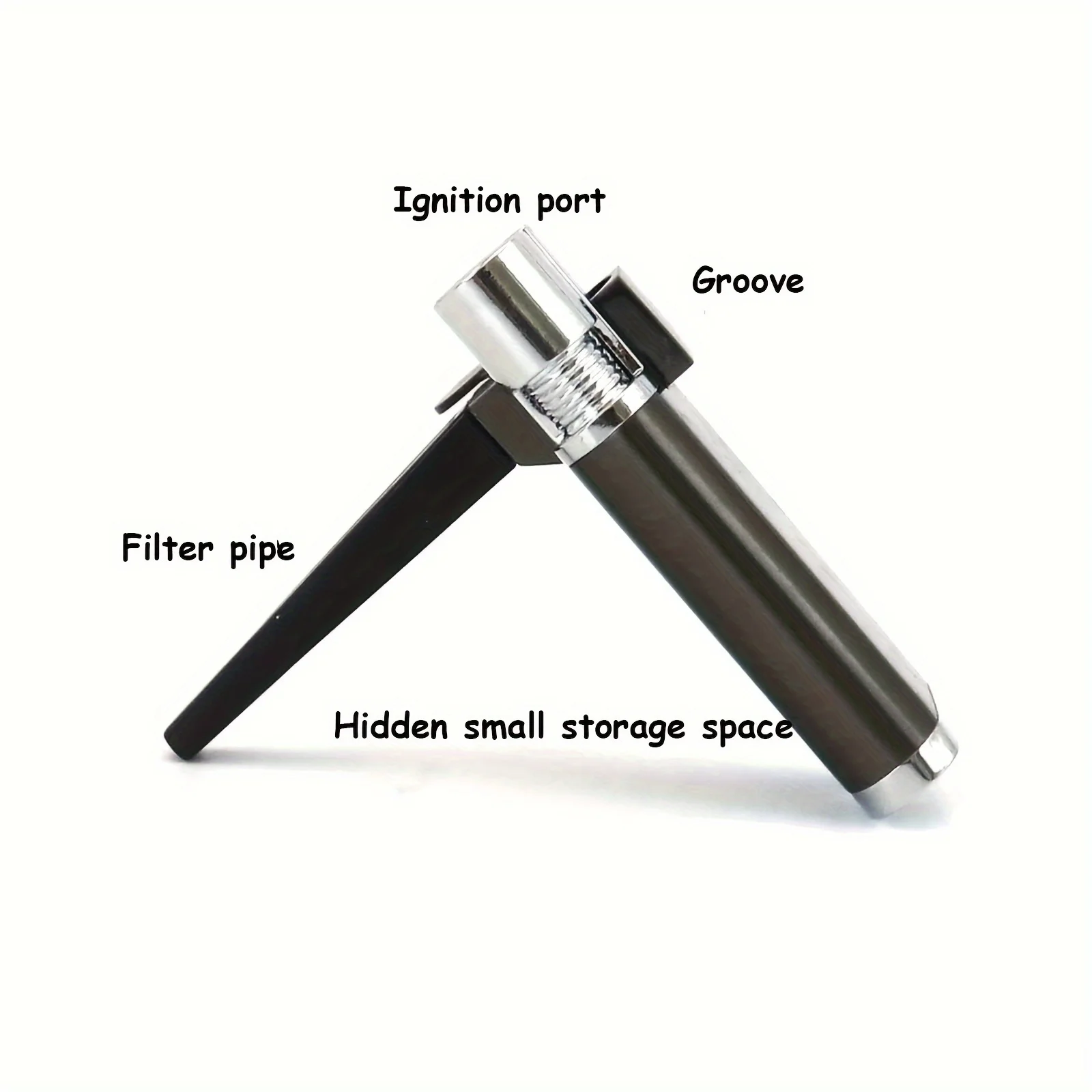 Portable 2 in 1 Metal Lighter Combo Set with Tube Foldable Lighter Open Soft Flame Multipurpose Men Smoking Gadget (Fuel Free)