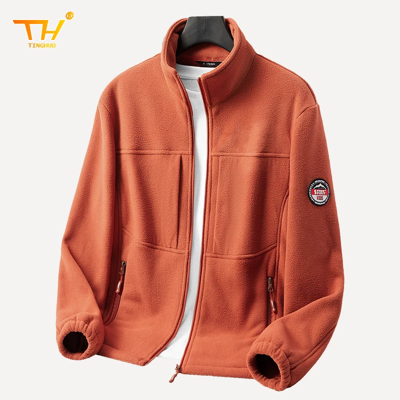 TINGHUO Winte Autumn Jacket Men Thick Fleece Warm Heating Men's Jackets Outdoor Mountaineering Camping Coats  clothes