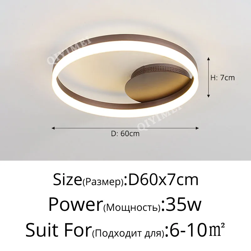 Home Ring Design Led Kroonluchters Goud Koffie Ronde Cirkel Plafondlamp Voor Woonkamer Eetkamer Slaapkamer Studeerkamer Binnenverlichting Armatuur