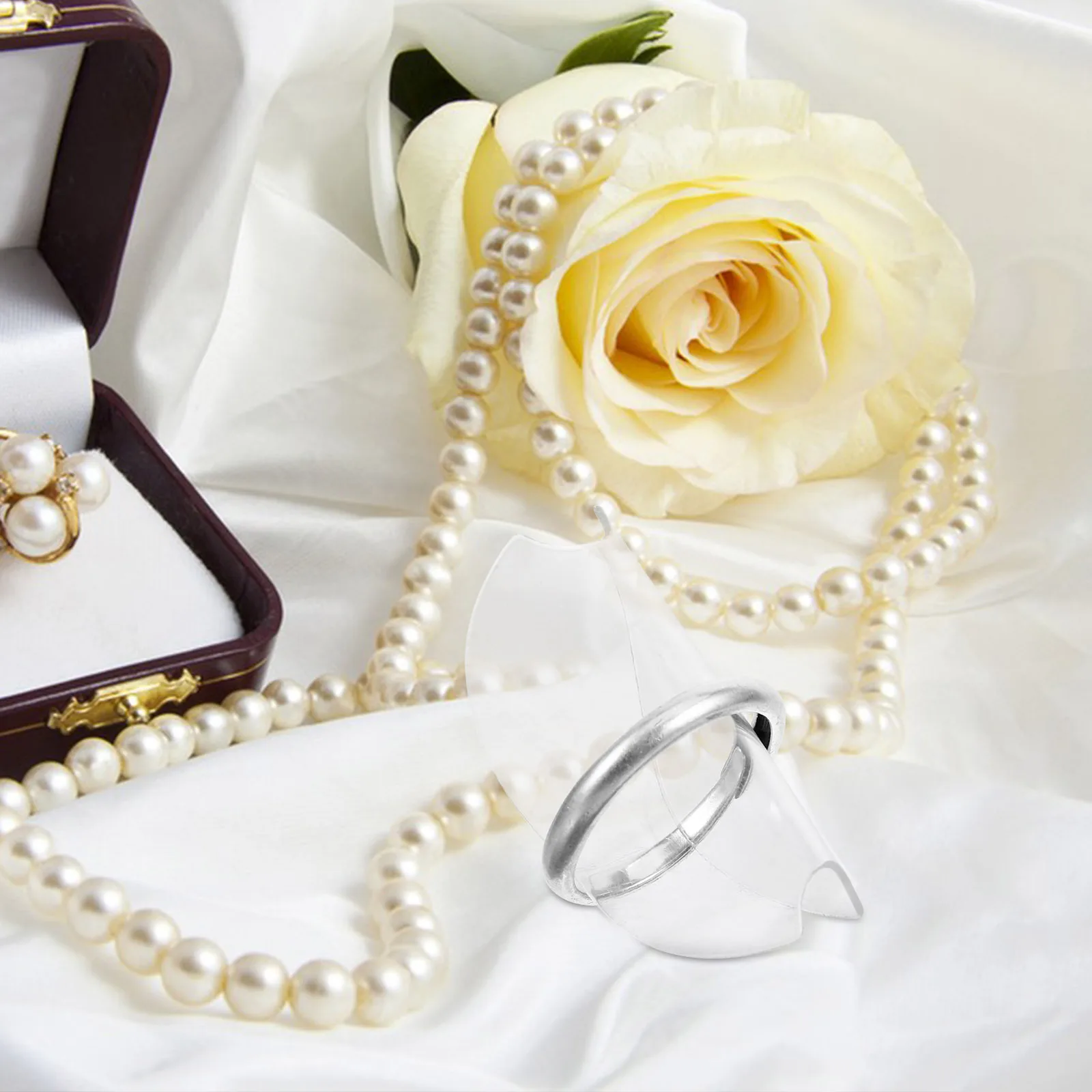 

100 шт., держатель для колец, прозрачная пластиковая круглая витрина для ювелирных изделий, вставка для карт, многоразовый легкий органайзер для ювелирных изделий, дисплей