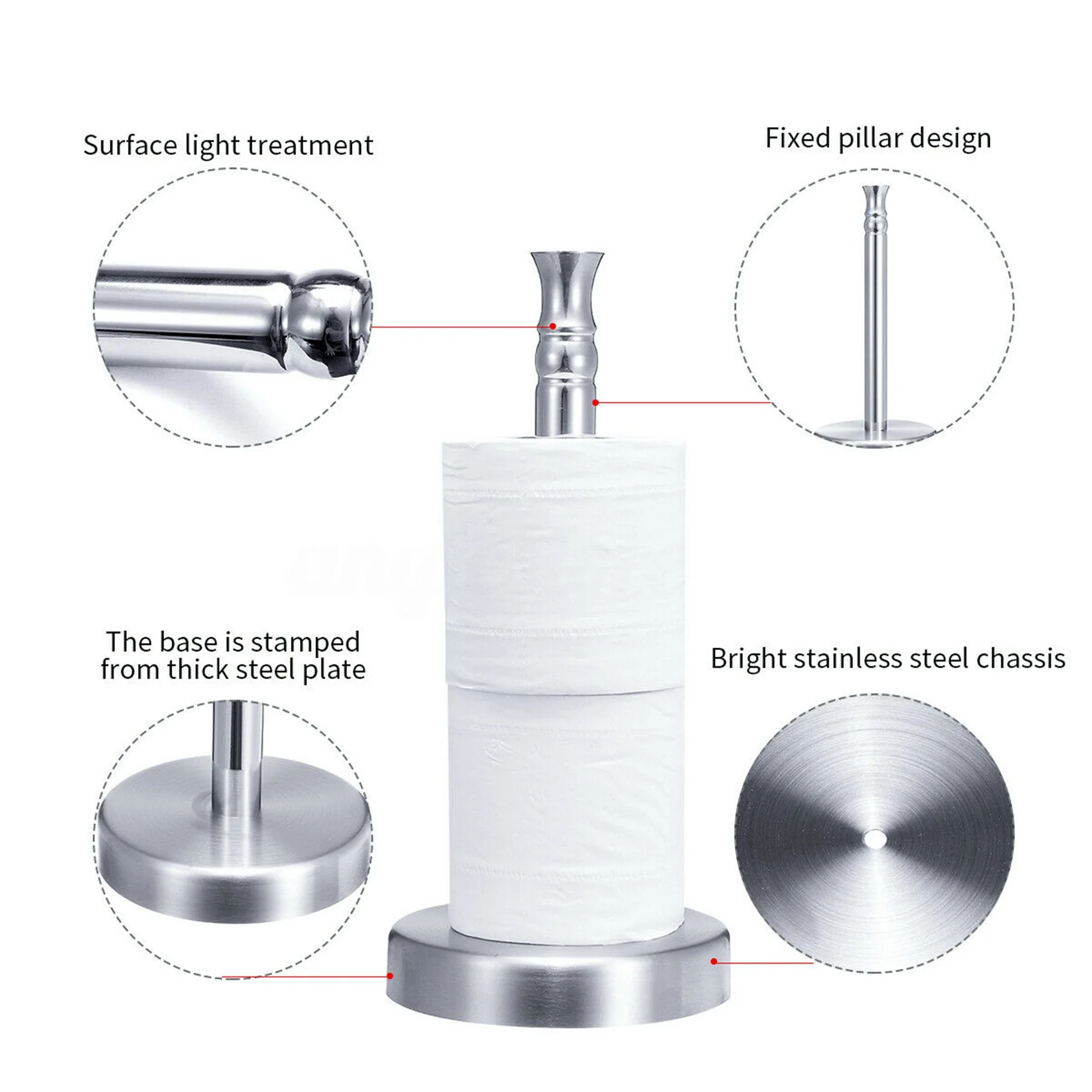 

3X вертикальная подставка для бумажных полотенец из нержавеющей стали для домашней кухонной столешницы-AT30