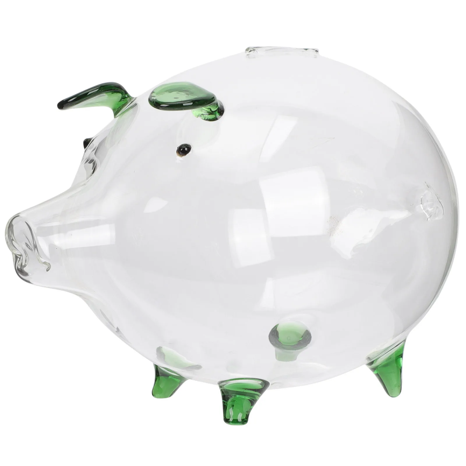 

Pig Shaped Piggy Bank Clear Glass Coin Storage Pot for Money Saving Habit Training Home Desktop Decoration