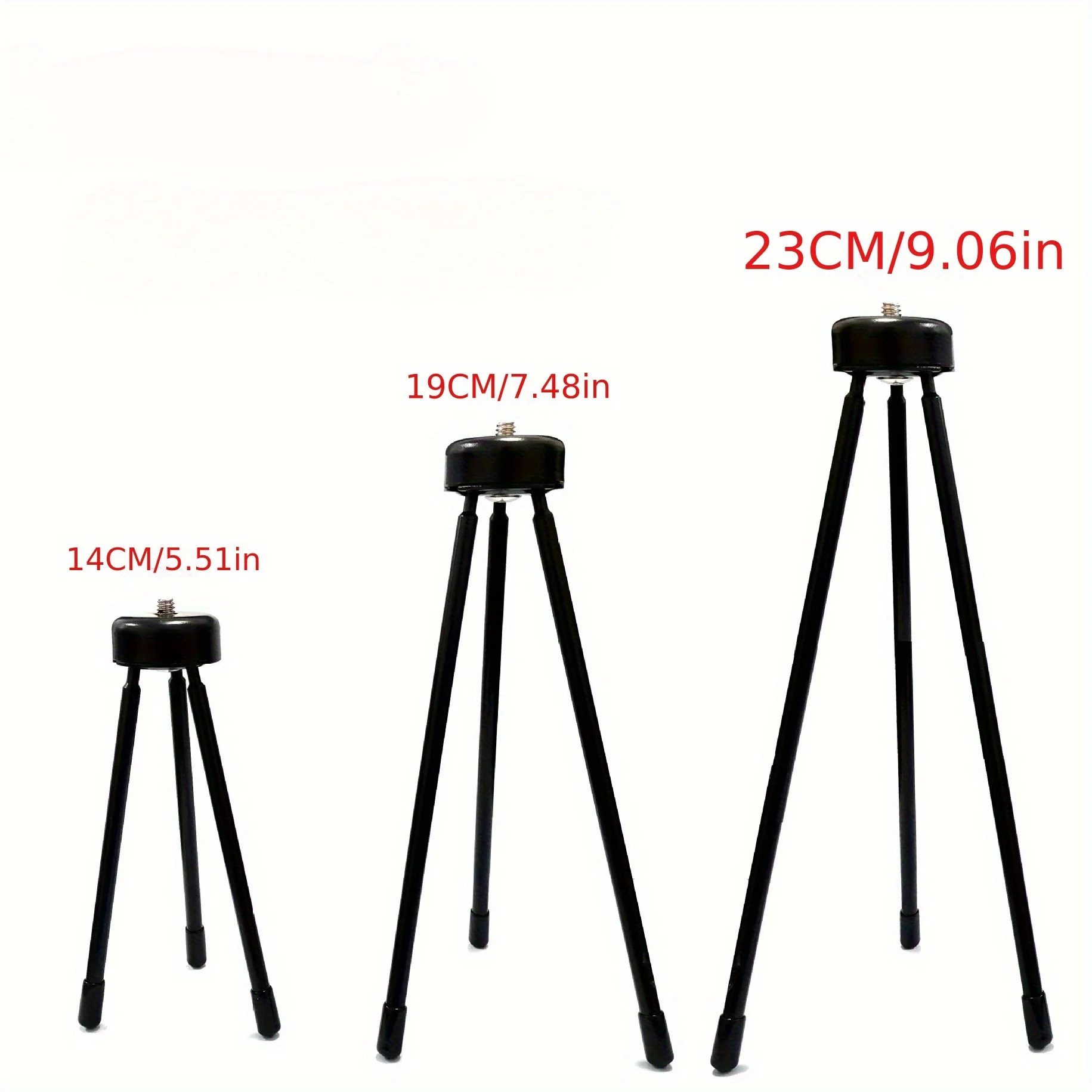 Desktop Tabletop Stand 1/4in Stainless Steel Metal, Portable Mini Tripod Micro Single Photography for Digital SLR Mobile Phone