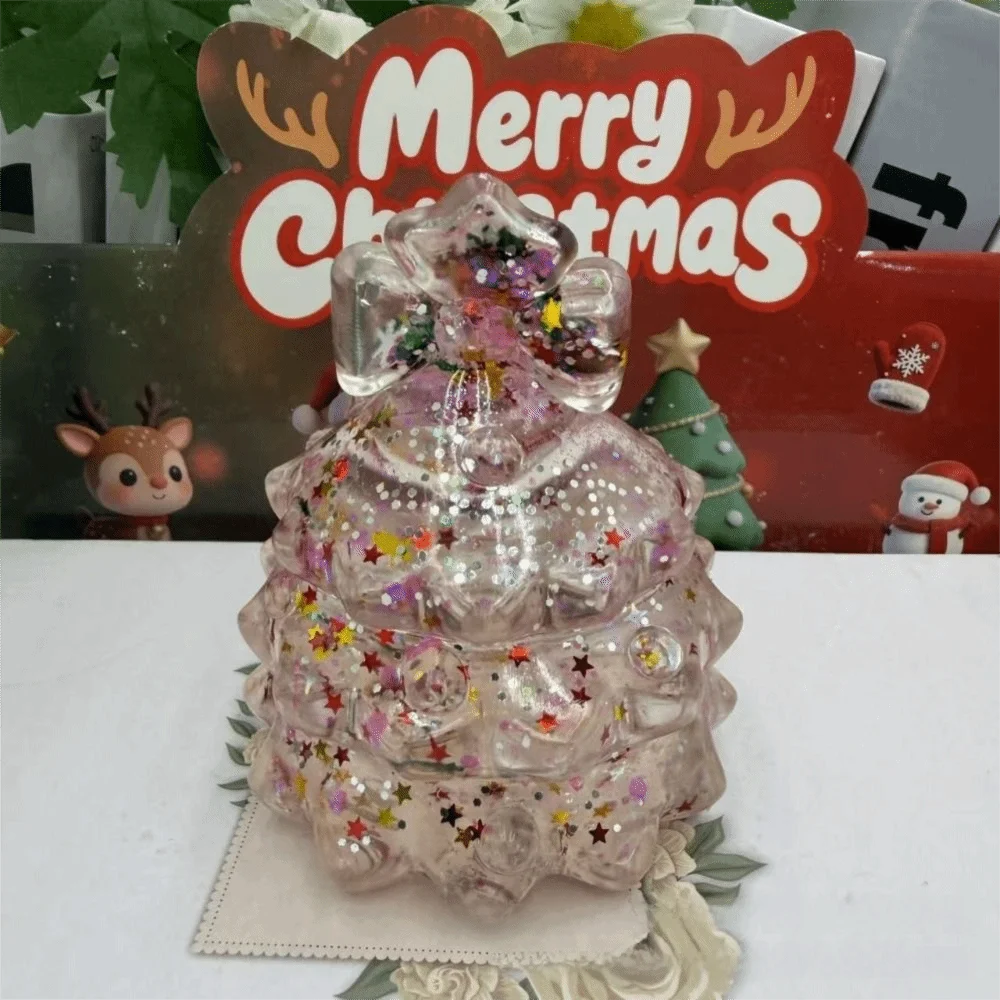 TPR Christmas Squishy Toy Multicolor Glitter Festive Shapes Christmas Squishy Ornament Santa Claus Shape Squeezable