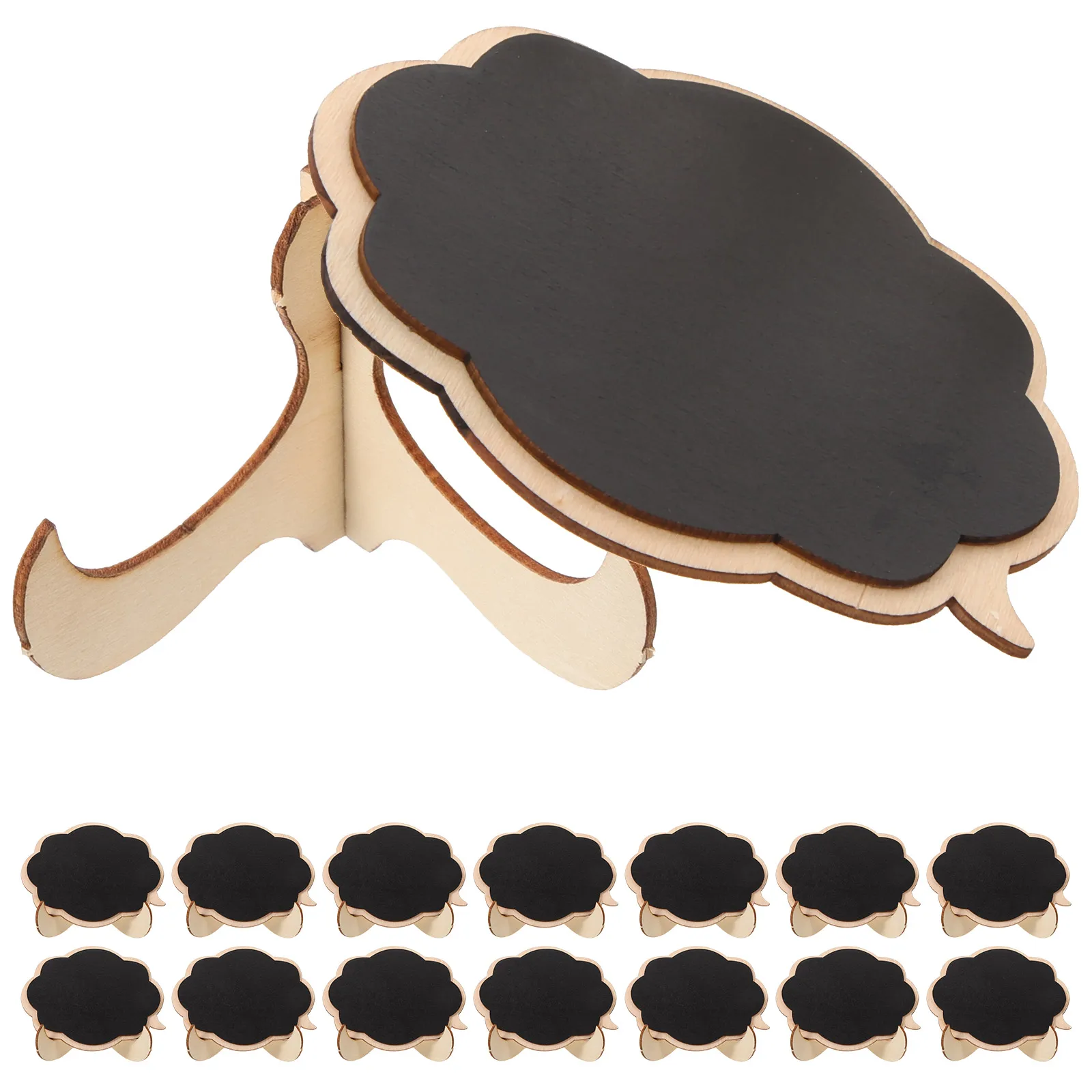 

20pcs Mini Wooden Blackboard Signs Compact Portable Small Chalkboard Shelf Labels Tabletop Display Home Office Decor