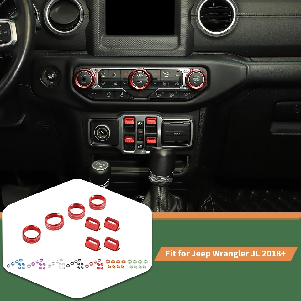 

Air Conditioning Headlight Switch Window Control Decoration For Jeep Wrangler JL For JT Gladiator 2018 Up Interior Accessories