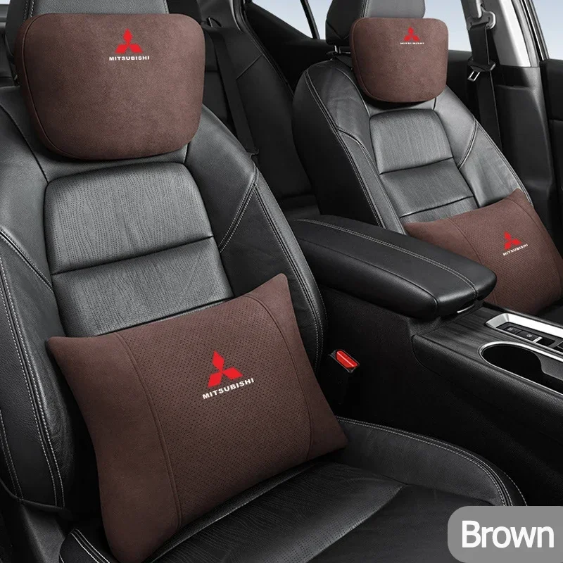 

Suede Car Headrest Neck Support Pillow For Mitsubishi Ralliart ASX Lancer Pajero Outlander Galant Mirage Interior Accessories