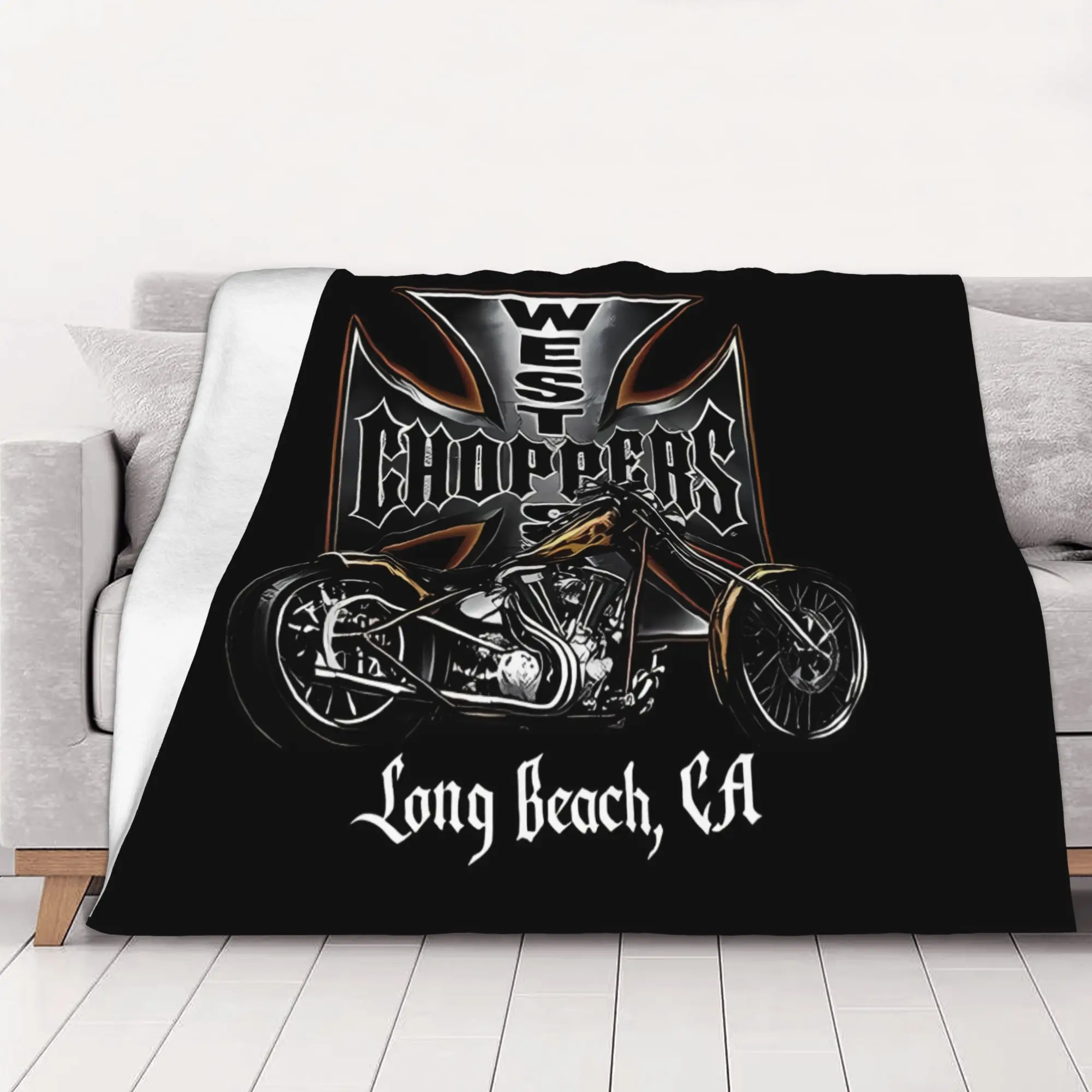 1PC Flame Chopper I Beach West Coast Choppers home room decorations Winter Blankets for Adults Bedding Home Interior Sofa Knee