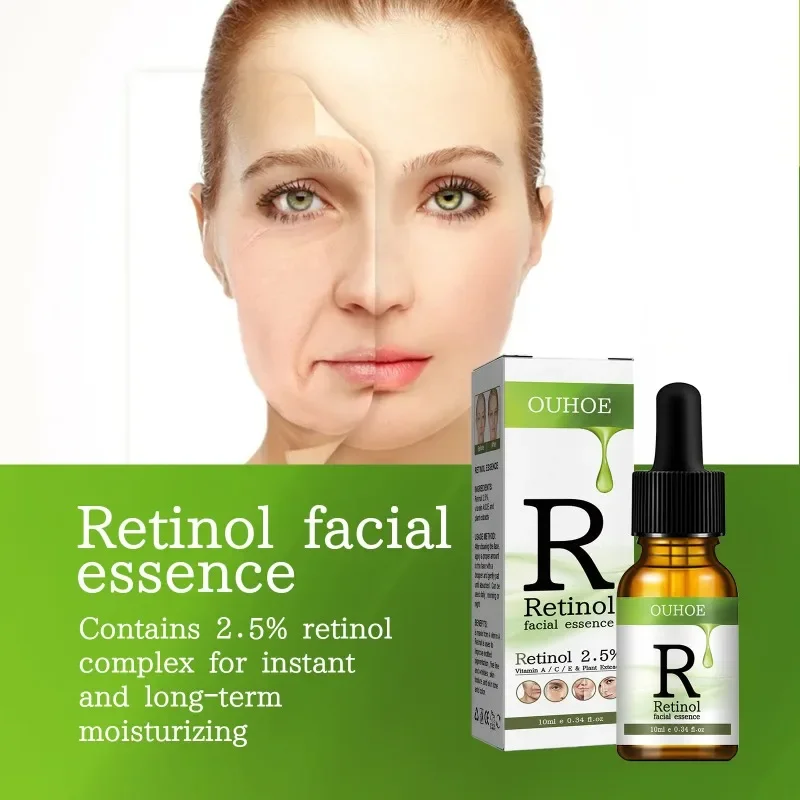 Retinol Serum wajah pemutih Anti Penuaan, esens kerut mencerahkan perawatan kulit wajah, mengangkat, mengencangkan mata, memudarkan garis halus melembabkan