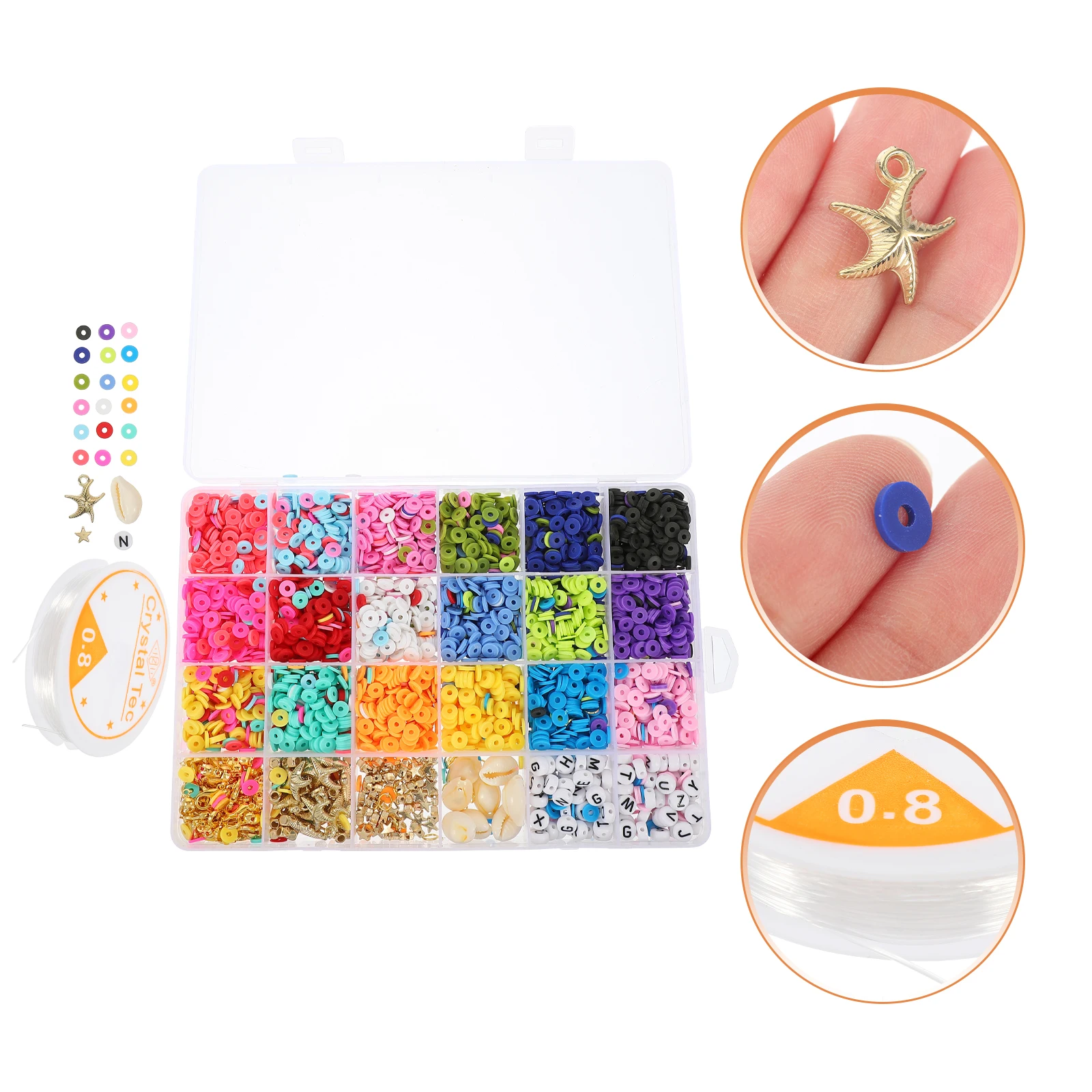 

1 set 6MM Colorful Round Clay Beads DIY Craft Making Jewelry Accessories Bohemian Necklace Decorations Loose Discs